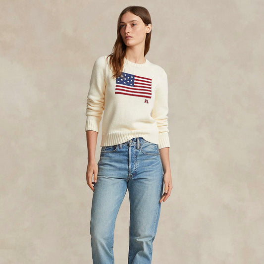 Flag Cotton Crewneck Jumper