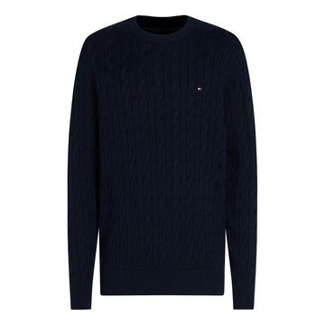 Navy Cable Crewneck Sweater