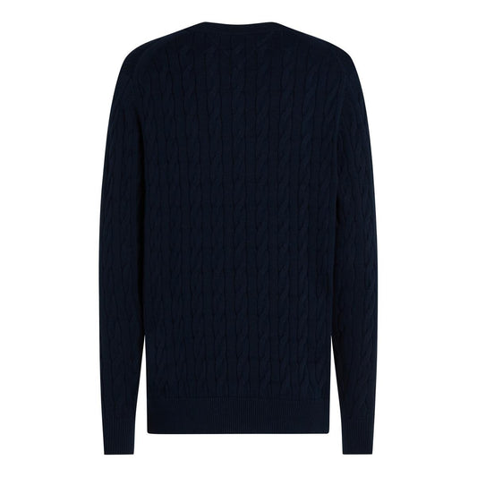 Navy Cable Crewneck Sweater
